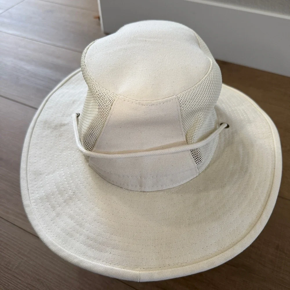 Dorfman Pacific Canvas‎ Adult Hat Floater Cream Chin Strap Outdoors Boat Fishing